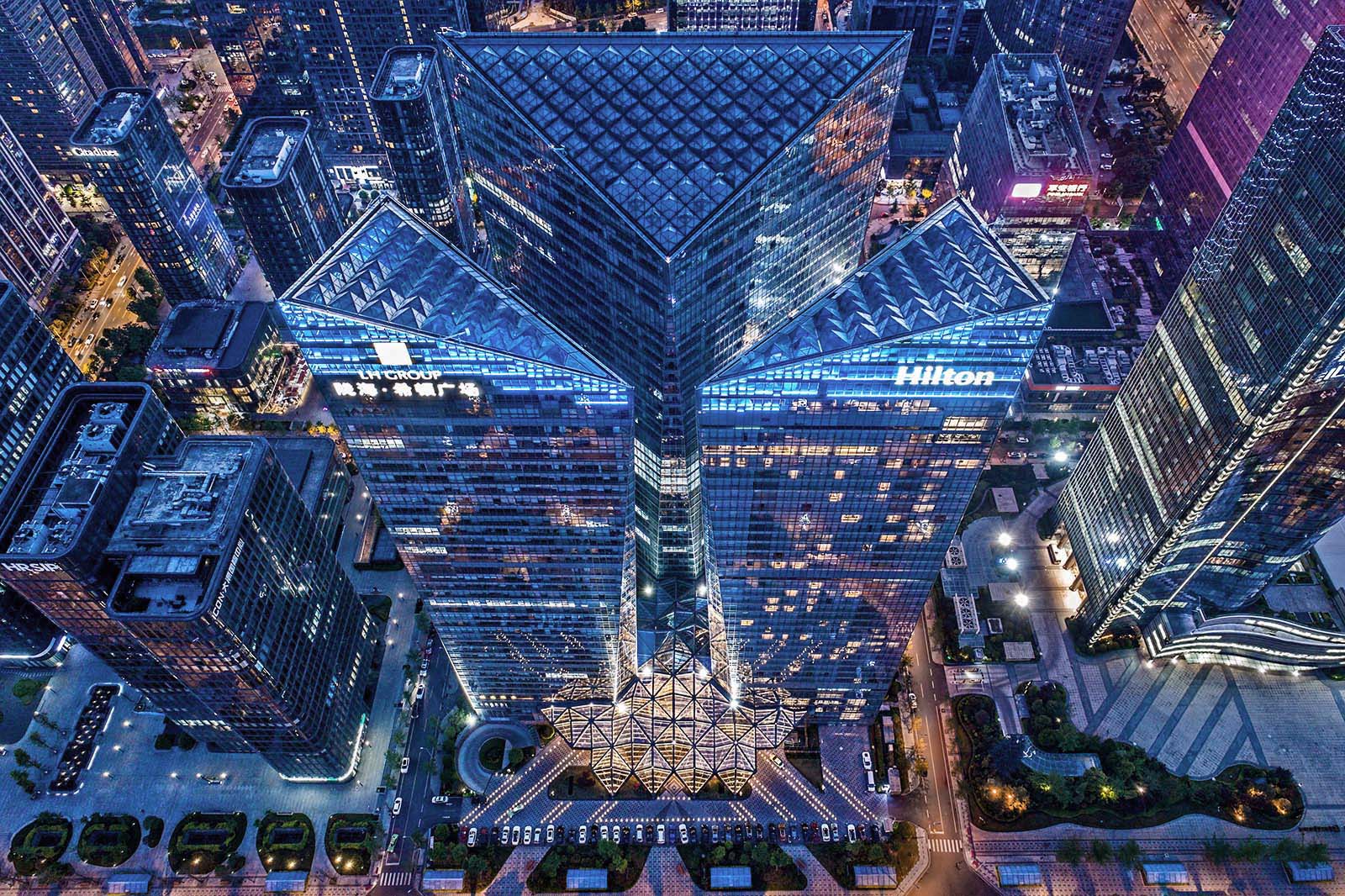 Aerial drone architectural photography of various buildings and projects in China and Asia by Paul Dingman