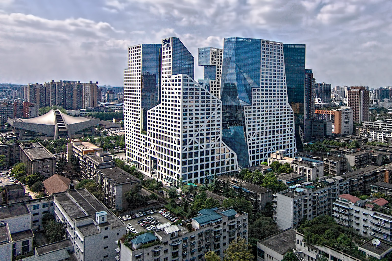 Aerial drone architectural photography of various buildings and projects in China and Asia by Paul Dingman
