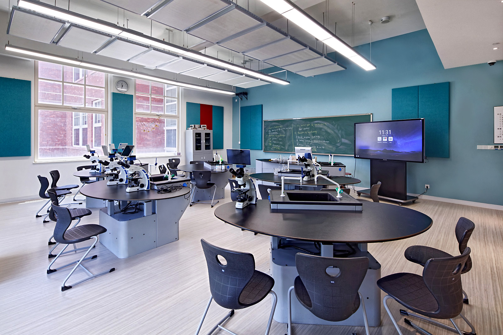 Interior photography of the Taiwan Park International School in Dongguan, China. Architect: HDR.